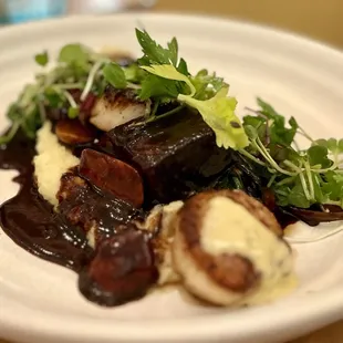 Scallops and short rib