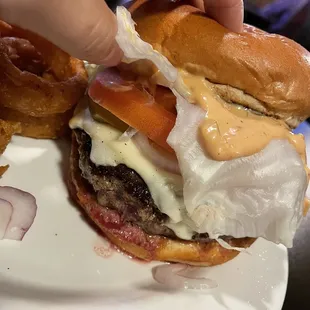1/2 lbs Ivy Mill burger with 1000 island dressing