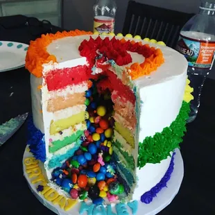 Rainbow piñata Cake