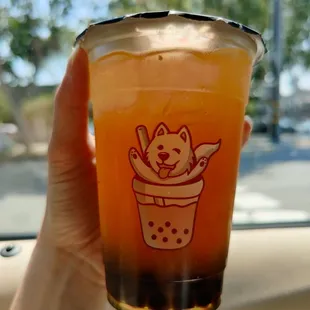 Passionfruit Green Tea with Boba