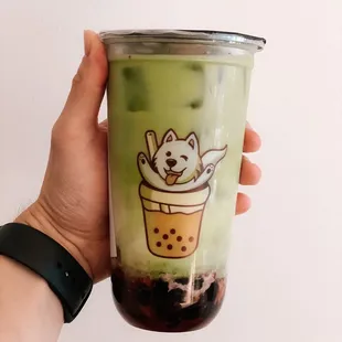 Strawberry matcha latte