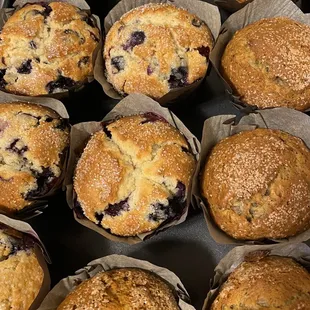 Fresh blueberry and banana muffins