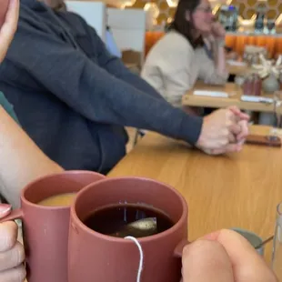 Rishi earl grey tea and house coffee