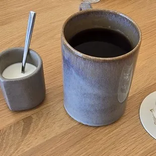 Coffee, peach tea, water...