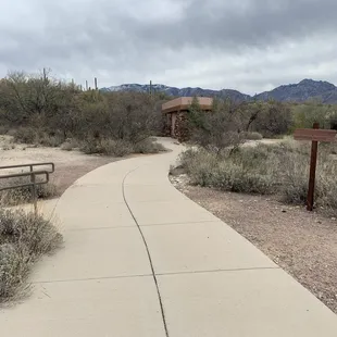 Path towards picnic area and restrooms.