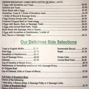 a menu for a restaurant