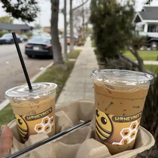 Decaf Vietnamese, iced coffee and regular Honeybee's Vietnamese Iced Coffee