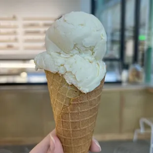 Vanilla frozen custard with sweet corn cone