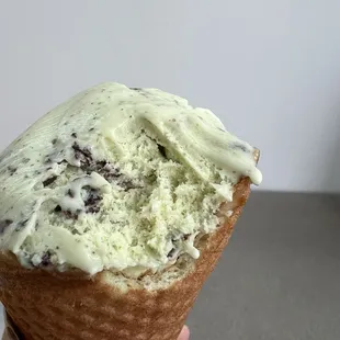 Mint chocolate ice cream (texture shot)