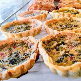 Fresh Baked Quiche from Loopy Whisk Bakery! Rotating Flavors of Cheddar Bacon, Spinach Feta, Sausage Mushroom!
