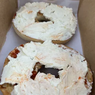 Honey sriracha bagel. Was missing the scallions in the cream cheese?