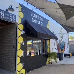 the front of the building