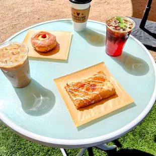 Hot Coffee, Iced Lattes, Ices Espresso Tonics with Fresh Baked Pastry from Loopy Whisk Bakery!