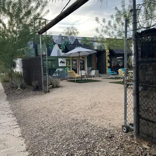 the entrance to the cafe