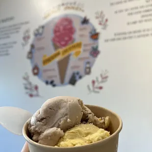 Rose Pistachio Vegan Ice Cream, Honey Lavendar Ice Cream