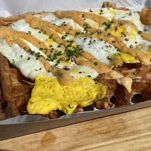 Ham, Egg and Cheese Savory Waffle