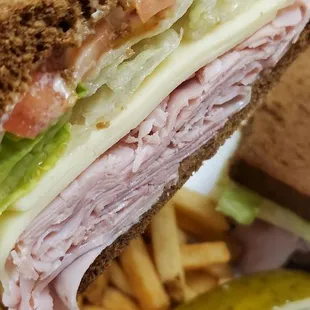 Honeycut ham classic with provolone on squaw bread.