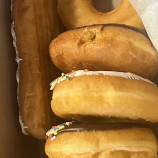 a variety of donuts in a box