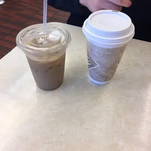 Ice coffee and cappuccino