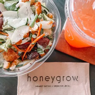 CYO Salad and Strawberry Guava Lemonade