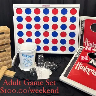 Game sets are great for any event! We now offer two game set options kids &amp; teen/adult! Give us a call or check out our website