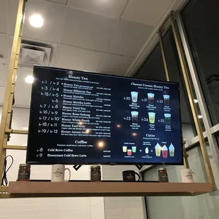 Tea menu &amp; drinks