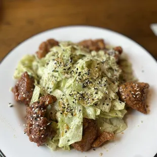 Wedge salad. Make sure you ask for dressing on the side. Mine came drenched in dressing.