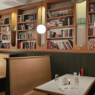 Some of the booths feel like you&apos;re hanging out in your own private book nook.
