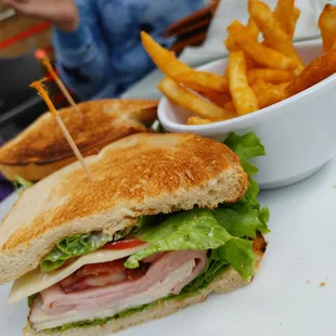 a sandwich and french fries