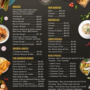 a menu for a restaurant