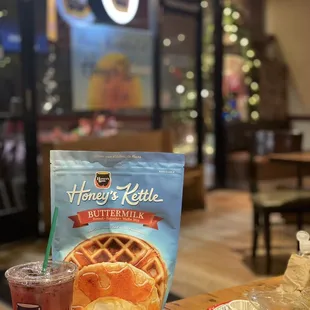 Buttermilk pancake mix and raspberry lemonade