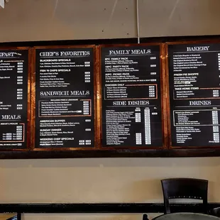 Menu board
