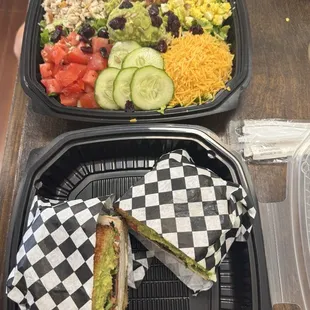 Turkey pastrami and Honeysuckle Chef Salad