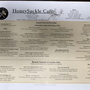 menu