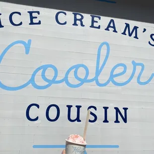 a hand holding a cup of ice cream