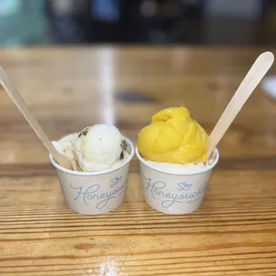 two cups of ice cream