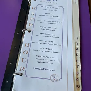 Menu photo