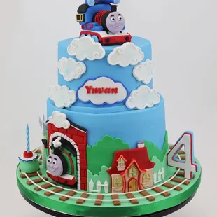 Thomas train theme cake