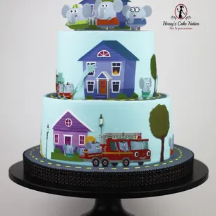 Firetruck theme cake