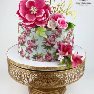 Floral theme cake