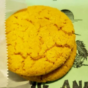 Super cool, almond cookies with my take out.