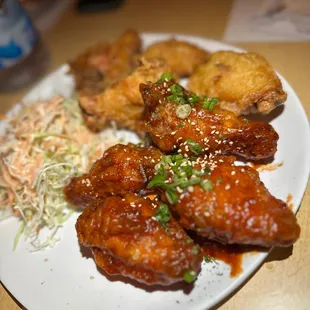 Half Fried and Half Sweet Spicy Chicken Wings