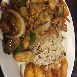 Szechuan Chicken fried rice and shrimp $7.75