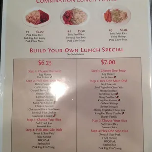Lunch menu