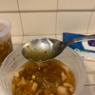 Gelatin hot and sour soup