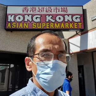 a man wearing a face mask