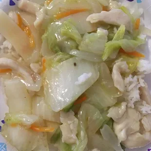 Chicken chow mein is good. Good flavor.