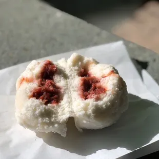 a half eaten pastry