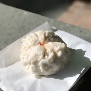 a piece of food on a napkin
