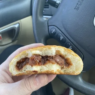 BBQ pork bun - filled out to the brim and fluffy as a pillow